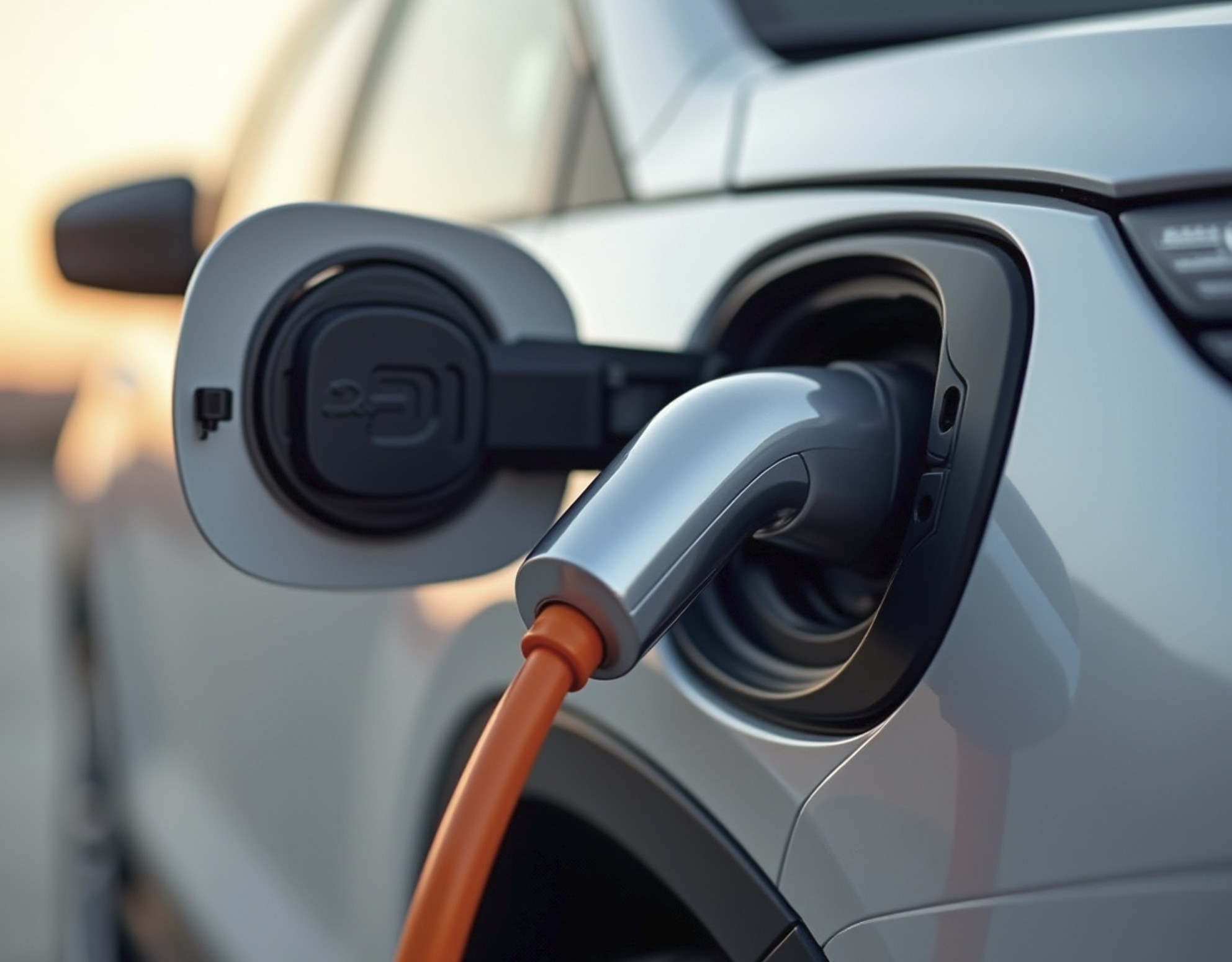 electric car plugged in charging